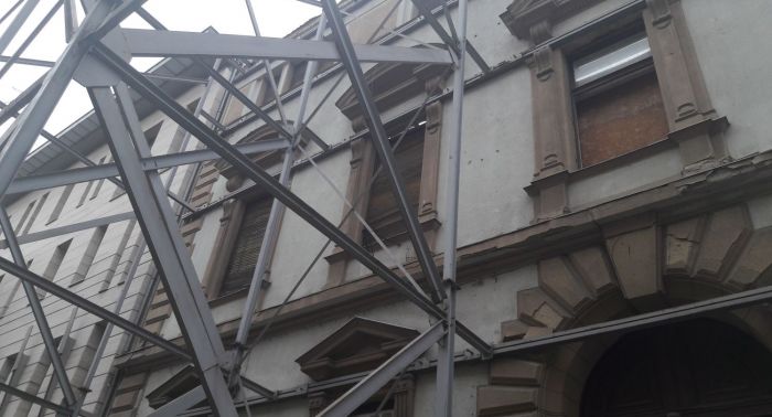 Only the façade stands