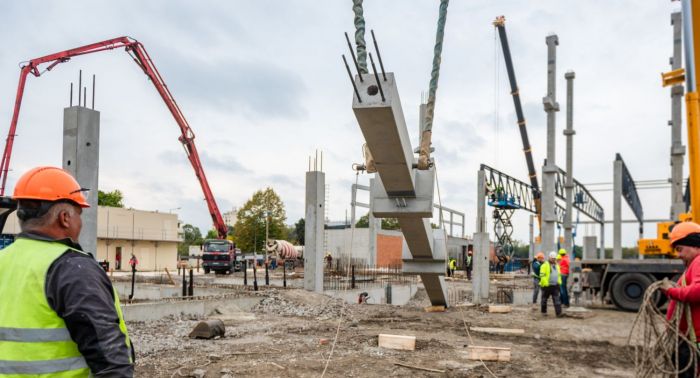 The pillars are being erected already