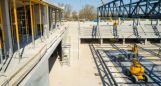 The construction of the roof structure can now be stared in the new swimming pool of Szeged